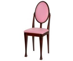 High Street Design Redwood Antique Lot de 6 chaises de salle à manger avec pieds Nuovo et coussins en simili cuir rose