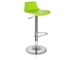 hjh OFFICE 723072 tabouret de bar, chaise de bar LIGHT 20 vert en simili-cuir facile dentretien, avec repose-pieds et dossier, design moderne et élégant, siège pivotant, réglable en hauteur