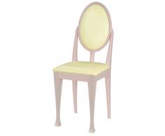 High Street Design Rose Lot de 6 chaises de salle à manger en simili cuir crème avec pieds Nuovo et coussins