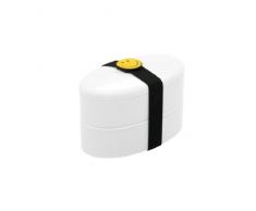 Zak Designs 6187-822 Smiley Lot de 3 Pièces Lunch Box avec Couverts Blanc