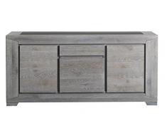 Keo 0607EN3P TITAN Enfilade avec 3 portes Chêne massif/Placage chêne 195 x 91 x 48 cm