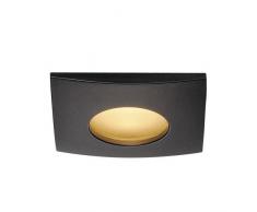 SLV Plafonniers encastrés LED Lampe dextérieur Out 65 Square Downlight, 38 °, COB 3000 K, IP65, clip plumes Noir 114470