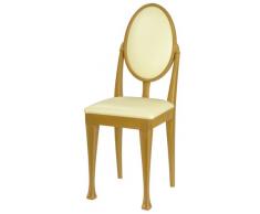 High Street Design Lot de 4 chaises de salle à manger en hêtre avec pieds Nuovo et coussins en simili cuir crème