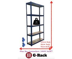 75 cm de large Bleu Abri de jardin Garage Utility Serre de stockage étagère rayonnages Capacité de 875 kg, gratuit Bay Connecteurs, 5 ans de garantie