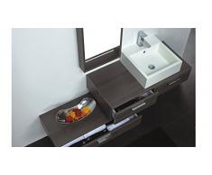 MobilierMoss 13432521899 Tonia Ensemble de salle de bain design 1 vasque MDF Chêne Gris 100 x 48 x 20 cm