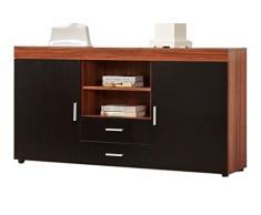 yakoe Noir/Noyer 2 Portes de meubles de chambre armoire poitrine avec 2 tiroirs unité Extra Large, en bois, Noyer/noir
