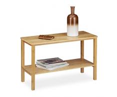 Relaxdays Table basse en bambou RUSTICO rectangle table de salon 80 x 34 table enfant bois 1 niveau de rangement HxlxP 50 x 80 x 34 cm, nature