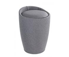 Wenko 22448100 Candy Tabouret de salle de bain Aspect Lin Gris 36 x 36 x 50,5 cm