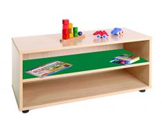 Mobeduc 600101HP21 Meuble Enfant superbajo et étagère bois hêtre/Vert foncé 90 x 40 x 44 cm