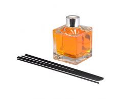 HOMEA 6DIF102PS Diffuseur de Parfum Carré Verre Orange 9 x 7 x 22,5 cm
