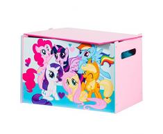 Worlds Apart 866259 Mon Petit Poney Coffre de rangement Bois Rose/Bleu 39,5 x 59,5 x 39,5 cm