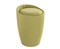 Wenko 22835100 Candy Tabouret de salle de bain Aspect Lin Vert 36 x 36 x 50,5 cm