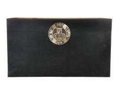 Tousmesmeubles Coffre de rangement laque Noire - MEKONG - L 85 x l 48 x H 48