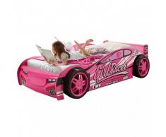 COMFORIUM Lit design voiture 90x200 cm en MDF coloris rose