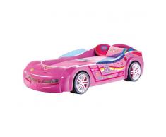Nilmex Lit voiture 90 x 195 cm pour enfant coloris rose