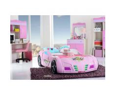 Nilmex Lit "Voiture de course" rose laquée
