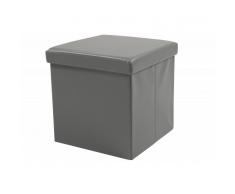 Nilmex Boite de rangement pliable en simili cuir gris