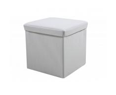 Nilmex Boite de rangement pliable en simili cuir blanc