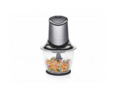 Nilmex Hachoir 4 Lames en inox - Bol en verre 1,2 L