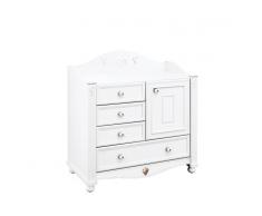 Softy Commode moderne à 4 tiroirs et 1 porte pour chambre bébé coloris blanc