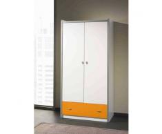 BONNY Armoire à 2 portes pour enfant BOVA coloris blanc/orange
