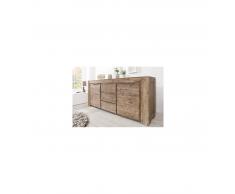 Depotmeubles Enfilade moderne 2 portes et 3 tiroirs en bois massif coloris naturel