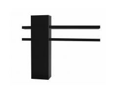 ELECTRA Elément de rangement suspendu noir laqué avec porte et 4 tablettes