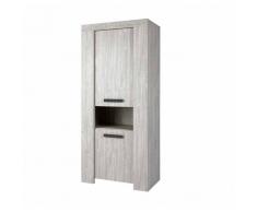 JACOB Élément de rangement fermé 2 portes 1 niche coloris grisé