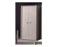 ELODIE Armoire contemporaine 2 portes ouvrantes pour chambre enfant coloris pin cottage collection ELODIE