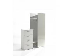 WELCOME Meuble d'entrée contemporain coloris blanc