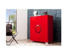 Depotmeubles Meuble bar moderne en mdf coloris rouge brillant
