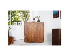 Depotmeubles Meuble bar 100 cm moderne en bois massif coloris naturel