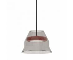HAL - Suspension LED Rouge abat-jour verre fumé Ø17cm - Suspension La Chance designé par Guillaume Delvigne