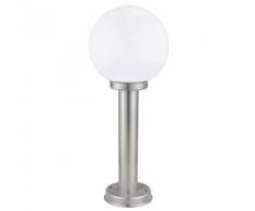 NISIA - Borne d'extérieur Verre/Inox H50cm - Luminaire d'extérieur Eglo designé par