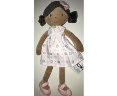 Doudou Poupee Obaibi Metisse Diatoun Rose Blanche Pois Pastilles Roses Grises Beiges Jouet Eveil Bebe Naissance Okaidi