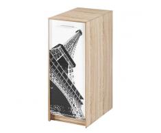 Tousmesmeubles Caisson à rideau Bois - JEEZY n°7 - L 29 x l 48 x H 72