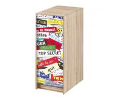 Tousmesmeubles Caisson à rideau Bois - JEEZY n°2 - L 29 x l 48 x H 72