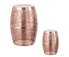 Tousmesmeubles Duo de Sellettes Or rose - NEBOB - L 31 x l 31 x H 44