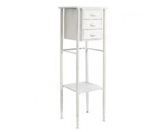 Tousmesmeubles Sellette blanche 3 tiroirs n°2 - BRUTUS - L 46 x l 42 x H 147