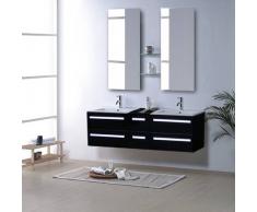 items-france RIVIERA2 NOIR LA - Meuble salle de bain double vasque 150x48 noir l...