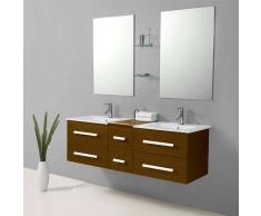 items-france RIVIERA2 MARRON - Meuble salle de bain contemporain 150x48 marron