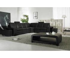 items-france NEW YORK - Canape cuir 6 places + 2 reposes pieds 337x273