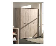 Leylina Armoire moderne à 3 portes ouvrantes coloris chêne cuneo pour chambre enfant/bébé collection ELISE