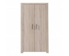 Leylina Armoire à 2 portes en chêne clair pour enfant