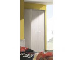 Leylina Armoire design à 2 portes ouvrantes pour chambre enfant coloris chêne gis doux