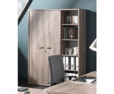 Leylina Armoire de classement pour bureau coloris chêne canadien
