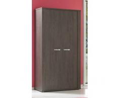 Leylina Armoire contemporaine à 2 portes ouvrantes pour chambre enfant coloris chêne bergerac