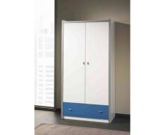 Leylina Armoire à 2 portes pour enfant coloris blanc/bleu BOVA