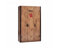 Leylina Armoire design pirate à 3 portes ouvrantes pour chambre enfant