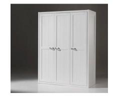 Leylina Armoire pour enfant 3 portes en blanc laqué en MDF.